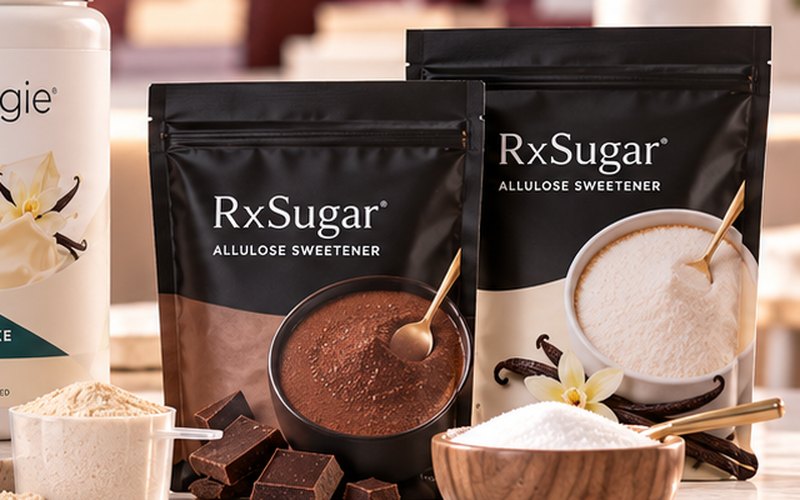 Bolsas de endulzante de alulosa RxSugar con tazones de endulzante